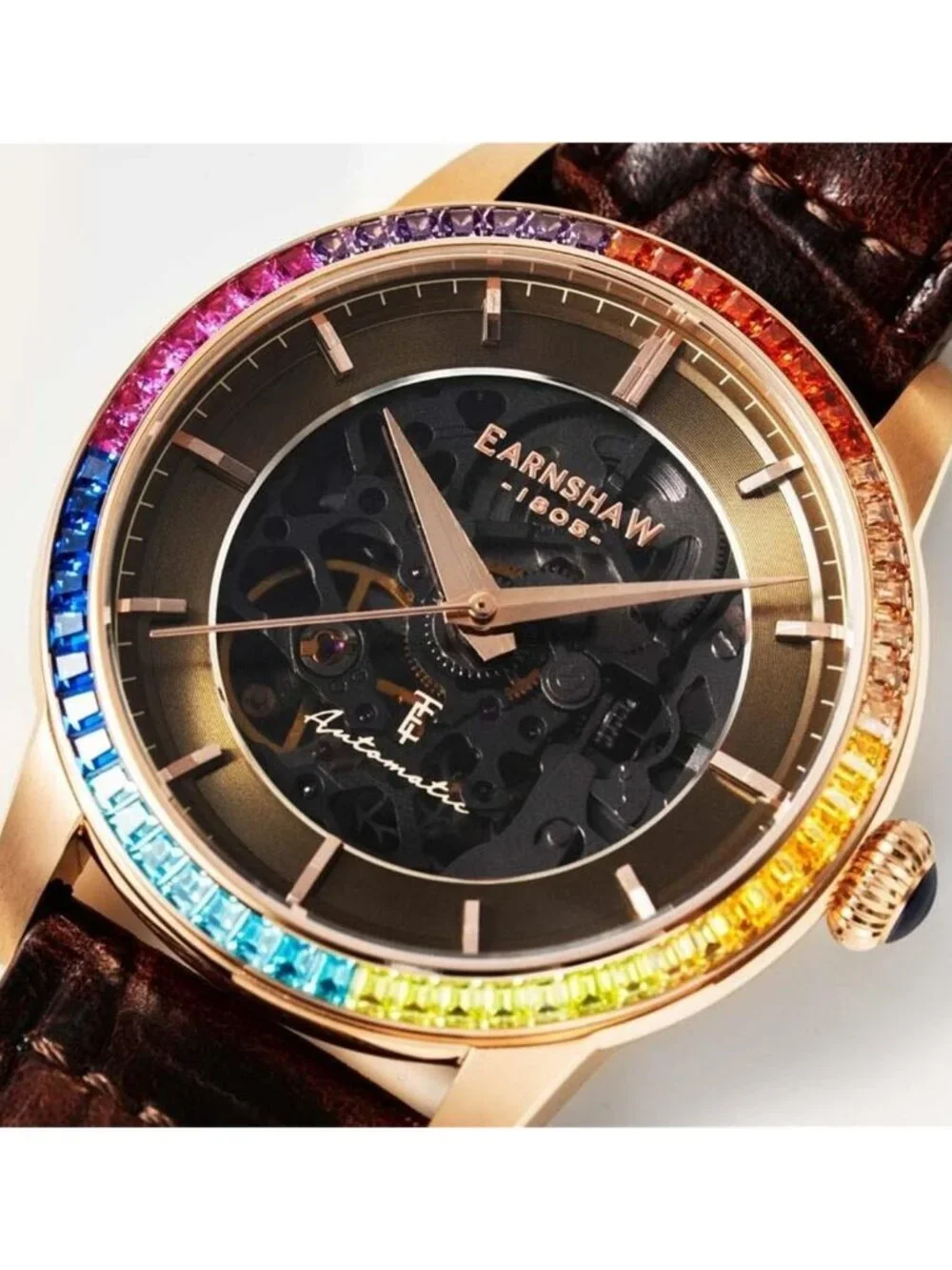 NWT Thomas Earnshaw Glory Automatic Brown Dial Men's Watch